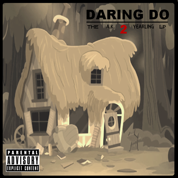 Size: 600x600 | Tagged: album cover, daring do, daring don't, derpibooru import, eminem, parental advisory, safe, the marshall mathers lp 2