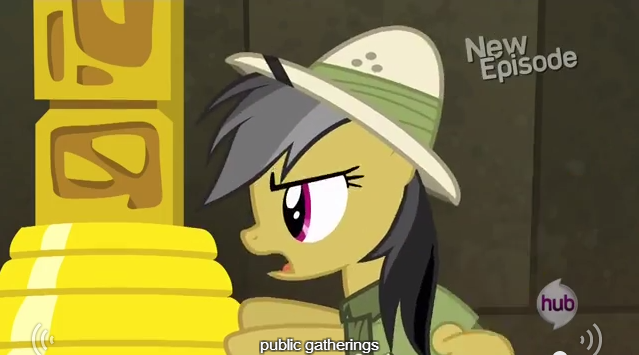 Size: 639x355 | Tagged: caption, daring do, daring don't, derpibooru import, edit, edited screencap, meme, pillar of burnination, rings of scorchero, safe, screencap, solo, youtube caption