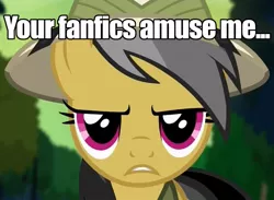 Size: 983x718 | Tagged: caption, daring do, daring don't, derpibooru import, image macro, looking at you, safe, sarcasm, solo, text, unamused