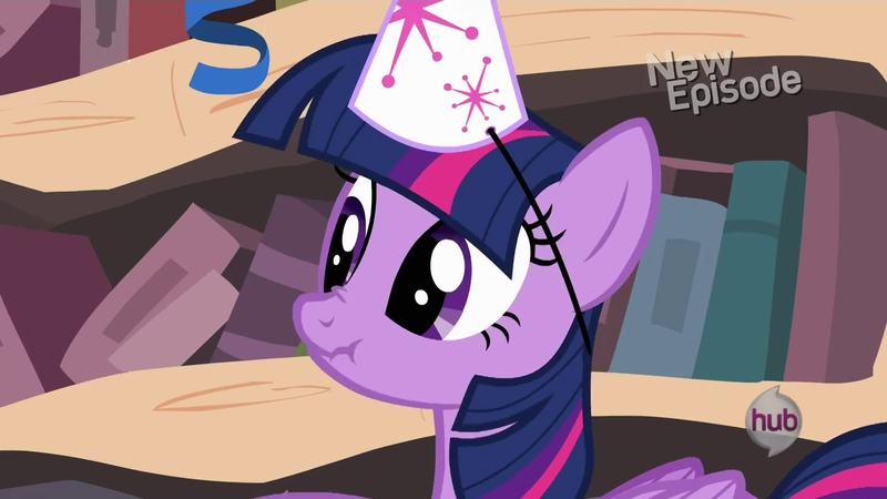 Size: 1280x720 | Tagged: safe, derpibooru import, twilight sparkle, twilight sparkle (alicorn), alicorn, pony, daring don't, female, mare, national random holiday party day, scrunchy face, solo