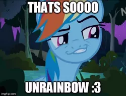 Size: 480x364 | Tagged: :3, caption, daring don't, derpibooru import, faic, friendship is witchcraft, image macro, rainbow dash, safe, screencap, smug, smugdash, solo, text