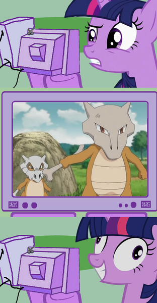 Size: 556x1070 | Tagged: cubone, derpibooru import, exploitable meme, marowak, meme, obligatory pony, pokémon, pokémon origins, safe, tv meme, twilight snapple, twilight sparkle