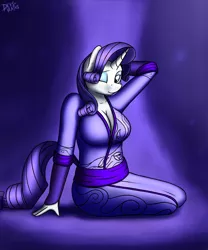 Size: 2500x3000 | Tagged: anthro, artist:devs-iratvs, breasts, busty rarity, cleavage, clothes, derpibooru import, female, kimono (clothing), rarity, safe, solo