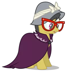 Size: 5543x6000 | Tagged: absurd resolution, a.k. yearling, artist:masem, bonnet, cloak, clothes, daring do, daring don't, derpibooru import, disguise, glasses, safe, simple background, solo, transparent background, vector