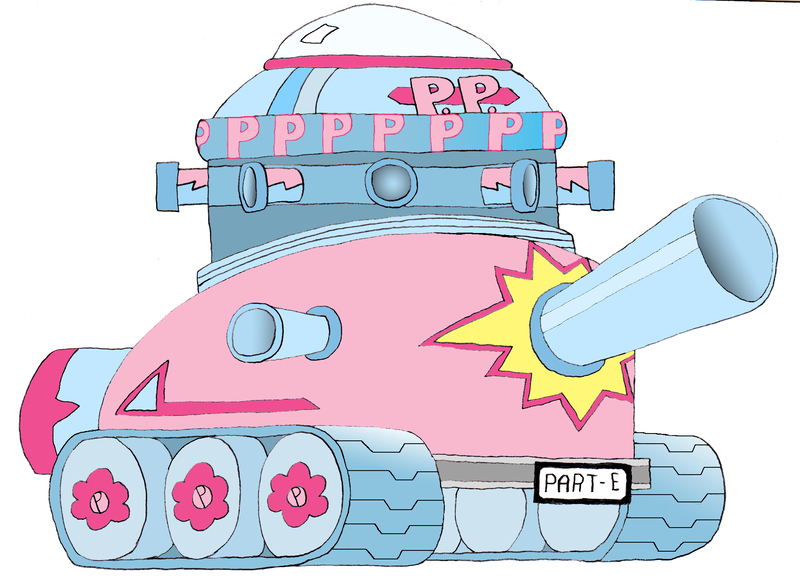 Size: 1962x1431 | Tagged: artist:chocend, derpibooru import, heavy partillery, hilarious in hindsight, partillery, party cannon, safe, tank (vehicle)