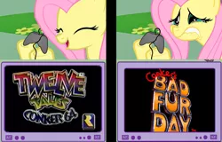 Size: 1178x752 | Tagged: conker's bad fur day, conker twelve tales, derpibooru import, exploitable meme, fluttercry, fluttershy, gamershy, meme, nintendo 64, obligatory pony, rareware, safe, tv meme