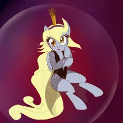 Size: 600x600 | Tagged: safe, artist:raikoh, derpibooru import, derpy hooves, pegasus, pony, clothes, crossover, crown, damsel in distress, dragon's lair, female, glitter, jewelry, leotard, mare, princess daphne, princess derpy, regalia, see-through, solo