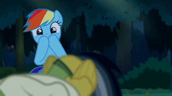 Size: 600x337 | Tagged: animated, daring do, daring don't, derpibooru import, fangirl, out of context, rainbow dash, safe, screencap