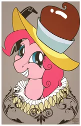 Size: 1024x1583 | Tagged: artist:blindcoyote, bust, chancellor puddinghead, clothes, costume, derpibooru import, hearth's warming eve, hearth's warming eve (episode), pinkie pie, portrait, safe, solo