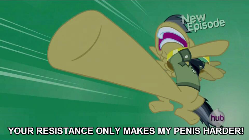 Size: 960x540 | Tagged: daring do, daring don't, derpibooru import, edit, edited screencap, fifth leg, futa, futa daring do, hub logo, implied futa, impossibly large penis, intersex, literal fifth leg, penis, penis leg, questionable, rings of scorchero, screencap, solo, that's a penis, wat, words worth, your resistance