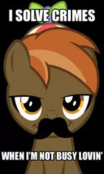 Size: 360x600 | Tagged: safe, derpibooru import, button mash, earth pony, pony, black background, button 'stache, caption, colt, exploitable meme, foal, hat, image macro, looking at you, male, meme, propeller hat, simple background, smiling, solo, text