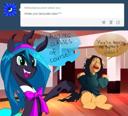 Size: 666x602 | Tagged: safe, artist:jokerpony, derpibooru import, queen chrysalis, ponified, pony, ask teen chrysalis, ask, the room, tommy wiseau, you're tearing me apart lisa