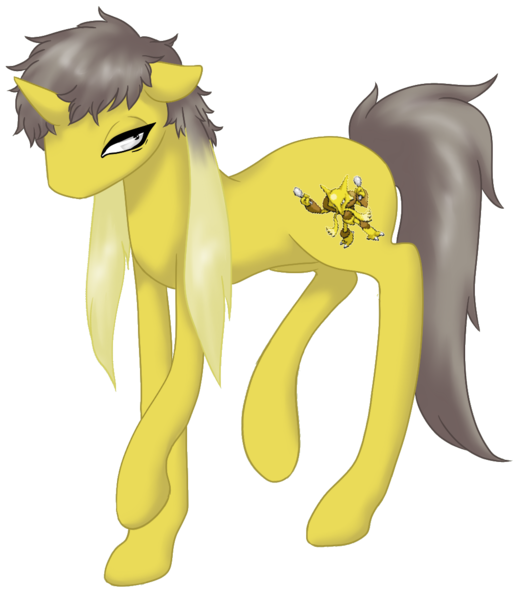 Size: 1031x1173 | Tagged: safe, artist:mondlichtkatze, derpibooru import, ponified, alakazam, pony, pokémon, solo