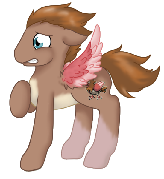 Size: 576x631 | Tagged: safe, artist:mondlichtkatze, derpibooru import, ponified, pegasus, pony, male, pokémon, solo, spearow, stallion