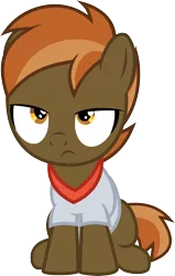 Size: 3815x6000 | Tagged: safe, artist:medio-cre, derpibooru import, button mash, earth pony, pony, don't mine at night, clothes, colt, foal, hat, hooves, jananimations, male, propeller hat, simple background, sitting, solo, transparent background, vector