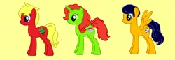 Size: 900x308 | Tagged: safe, artist:pj202718, derpibooru import, oc, unofficial characters only, earth pony, pegasus, pony, pony creator, alex (totally spies), clover, clover (totally spies), cutie mark, female, four leaf clover, mare, sam (totally spies), totally spies
