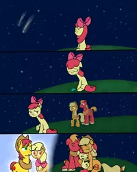 Size: 3324x4146 | Tagged: safe, artist:kaleysia, derpibooru import, apple bloom, applejack, big macintosh, earth pony, pony, applejack's parents, comic, crying, feels, male, sad, stallion