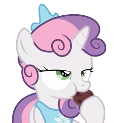 Size: 4000x4000 | Tagged: absurd resolution, artist:starbolt-81, cookie, derpibooru import, don't mine at night, food, nom, safe, simple background, solo, sweetie belle, transparent background, vector