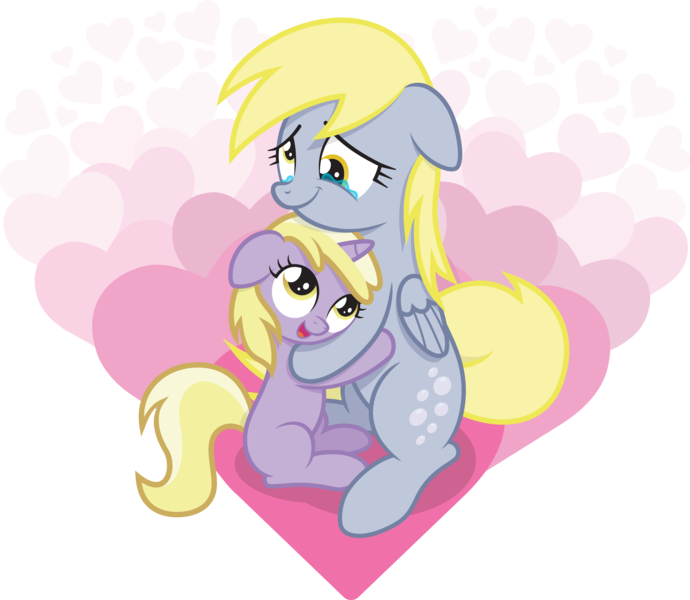 Size: 6896x6000 | Tagged: safe, artist:agamnentzar, derpibooru import, derpy hooves, dinky hooves, pegasus, pony, absurd resolution, crying, equestria's best daughter, equestria's best mother, female, hug, like mother like daughter, mare, mother and child, mother and daughter