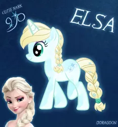 Size: 863x926 | Tagged: safe, artist:doragoon, derpibooru import, ponified, pony, braid, disney, dreamworks face, elsa, frozen (movie), solo