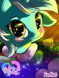 Size: 600x800 | Tagged: artist:furnut, bell, blushing, clothes, cute, derpibooru import, hooves & holly, limited preview, lyra heartstrings, safe, solo, sweater