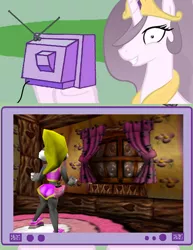 Size: 578x750 | Tagged: berri, conker's bad fur day, derpibooru import, exploitable meme, meme, obligatory pony, princess celestia, princess molestia, rareware, suggestive, tv meme