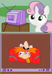 Size: 564x800 | Tagged: adventures of sonic the hedgehog, crossover, derpibooru import, doctor eggman, exploitable meme, meme, obligatory pony, safe, sonic the hedgehog (series), sweetie belle, tv meme