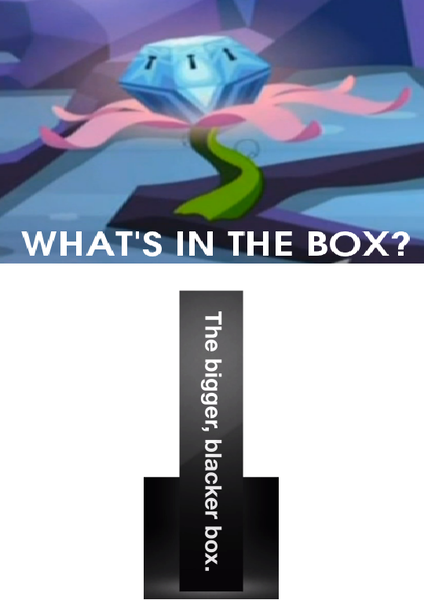 Size: 540x765 | Tagged: cards against humanity, derpibooru import, exploitable meme, meme, mystery box of plot importance, princess twilight sparkle (episode), safe, what's in the box?