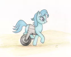 Size: 4627x3667 | Tagged: artist:otherunicorn, derpibooru import, fallout equestria, oc, oc:lana, safe, solo, traditional art, unofficial characters only, we're no heroes, wheelchair