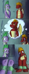 Size: 1280x3200 | Tagged: artist:fuzebox, brother, brothers, comic, derpibooru import, dragon, garble, male, oc, oc:mangle, older, older spike, safe, semi-anthro, shackles, siblings, spike, spike's journey, surprised, teenaged dragon, teenager, teenage spike, thought bubble