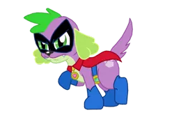 Size: 1024x768 | Tagged: safe, artist:ferrokiva, derpibooru import, humdrum, spike, dog, equestria girls, power ponies (episode), power ponies, solo, spike the dog