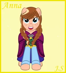 Size: 849x941 | Tagged: safe, artist:girlwiththeartfolder, derpibooru import, ponified, pony, anna, disney, frozen (movie), solo