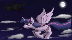 Size: 3000x1666 | Tagged: safe, artist:tomazii7, derpibooru import, twilight sparkle, twilight sparkle (alicorn), alicorn, pony, female, flying, mare, the nemesis, transformers, transformers prime