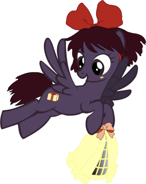 Size: 609x767 | Tagged: safe, artist:cmeschia, derpibooru import, ponified, pegasus, pony, kiki, kiki's delivery service, solo, studio ghibli