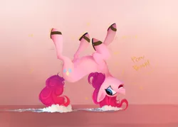 Size: 2100x1500 | Tagged: artist:pfjerk, cleaning, derpibooru import, pinkie pie, power ponies (episode), safe, scene interpretation, soap, solo, upside down