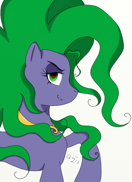 Size: 708x977 | Tagged: artist:queen-ystella, derpibooru import, mane-iac, power ponies (episode), safe, season 4, solo