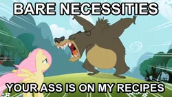 Size: 638x359 | Tagged: bear, caption, derpibooru import, fluttershy, image macro, nostalgia critic, safe, text, the christmas tree, the jungle book, the worst christmas special ever!
