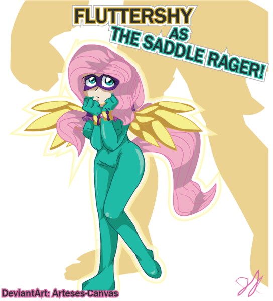 Size: 1014x1119 | Tagged: artist:arteses-canvas, derpibooru import, fluttershy, human, humanized, light skin, power ponies, power ponies (episode), saddle rager, safe, silhouette, solo, tailed humanization, winged humanization, wings