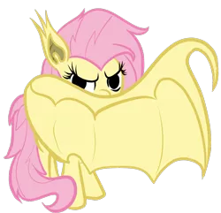 Size: 1220x1178 | Tagged: safe, artist:niksiekins, derpibooru import, fluttershy, bat pony, pony, bats!, bat ponified, flutterbat, race swap, solo