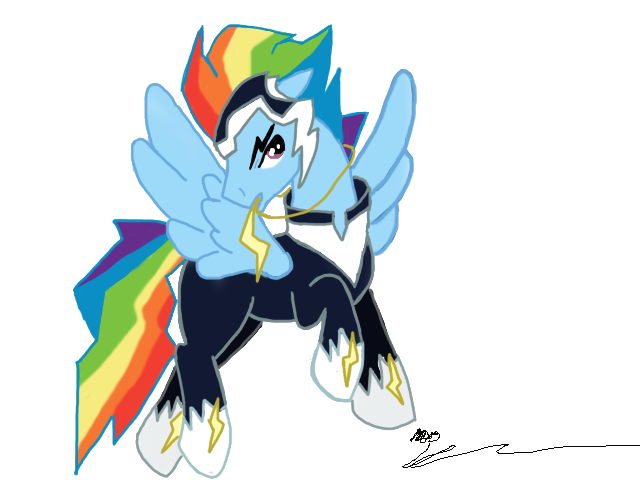 Size: 640x480 | Tagged: artist:stagetechy1991, derpibooru import, power ponies, power ponies (episode), rainbow blitz, rainbow dash, rule 63, safe, solo, zapp