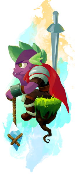 Size: 600x1400 | Tagged: artist:mastercheefs, bastion (game), derpibooru import, safe, solo, spike, the kid