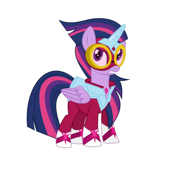 Size: 7000x7000 | Tagged: safe, artist:baroquedavid, derpibooru import, masked matter-horn, twilight sparkle, twilight sparkle (alicorn), alicorn, pony, power ponies (episode), absurd resolution, female, goggles, mare, power ponies, simple background, solo, spandex, transparent background, vector