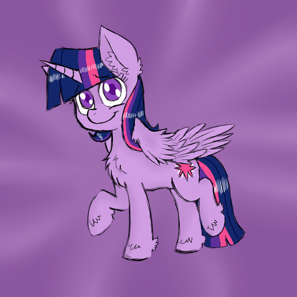 Size: 900x900 | Tagged: safe, artist:ichibangravity, derpibooru import, twilight sparkle, twilight sparkle (alicorn), alicorn, pony, chest fluff, female, fluffy, mare, solo, unshorn fetlocks