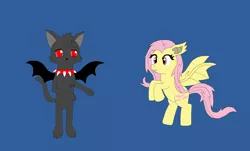 Size: 2033x1229 | Tagged: safe, artist:kitsune257, derpibooru import, fluttershy, oc, bat pony, cat, pony, vampire, bats!, bat ponified, flutterbat, race swap, wings