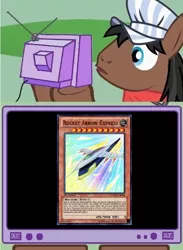 Size: 440x600 | Tagged: derpibooru import, exploitable meme, full steam, meme, obligatory pony, promontory, rocket arrow express, safe, tv meme, yu-gi-oh!