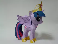 Size: 1080x810 | Tagged: safe, artist:robi, derpibooru import, twilight sparkle, twilight sparkle (alicorn), alicorn, pony, big crown thingy, craft, element of magic, female, jewelry, mare, papercraft, pixiv, regalia, solo