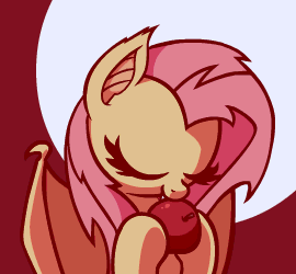 Size: 270x250 | Tagged: safe, artist:misterdavey, derpibooru import, fluttershy, bat pony, pony, bats!, animated, apple, bat ponified, cute, flutterbat, food, licking, mlem, race swap, shyabates, shyabetes, silly, solo, that pony sure does love apples, tongue out, weapons-grade cute