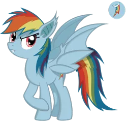 Size: 1024x974 | Tagged: safe, artist:bubblestormx, derpibooru import, rainbow dash, bat pony, pony, bats!, bat ponified, race swap, rainbowbat, simple background, solo, transparent background, vector