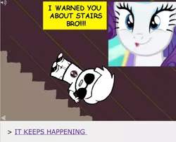 Size: 650x526 | Tagged: 8^y, dave strider, derpibooru import, homestuck, it keeps happening, rarity, rarity takes manehattan, safe, stairs