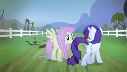 Size: 1280x720 | Tagged: bats!, derpibooru import, fluttershy, out of context, rarity, safe, screencap